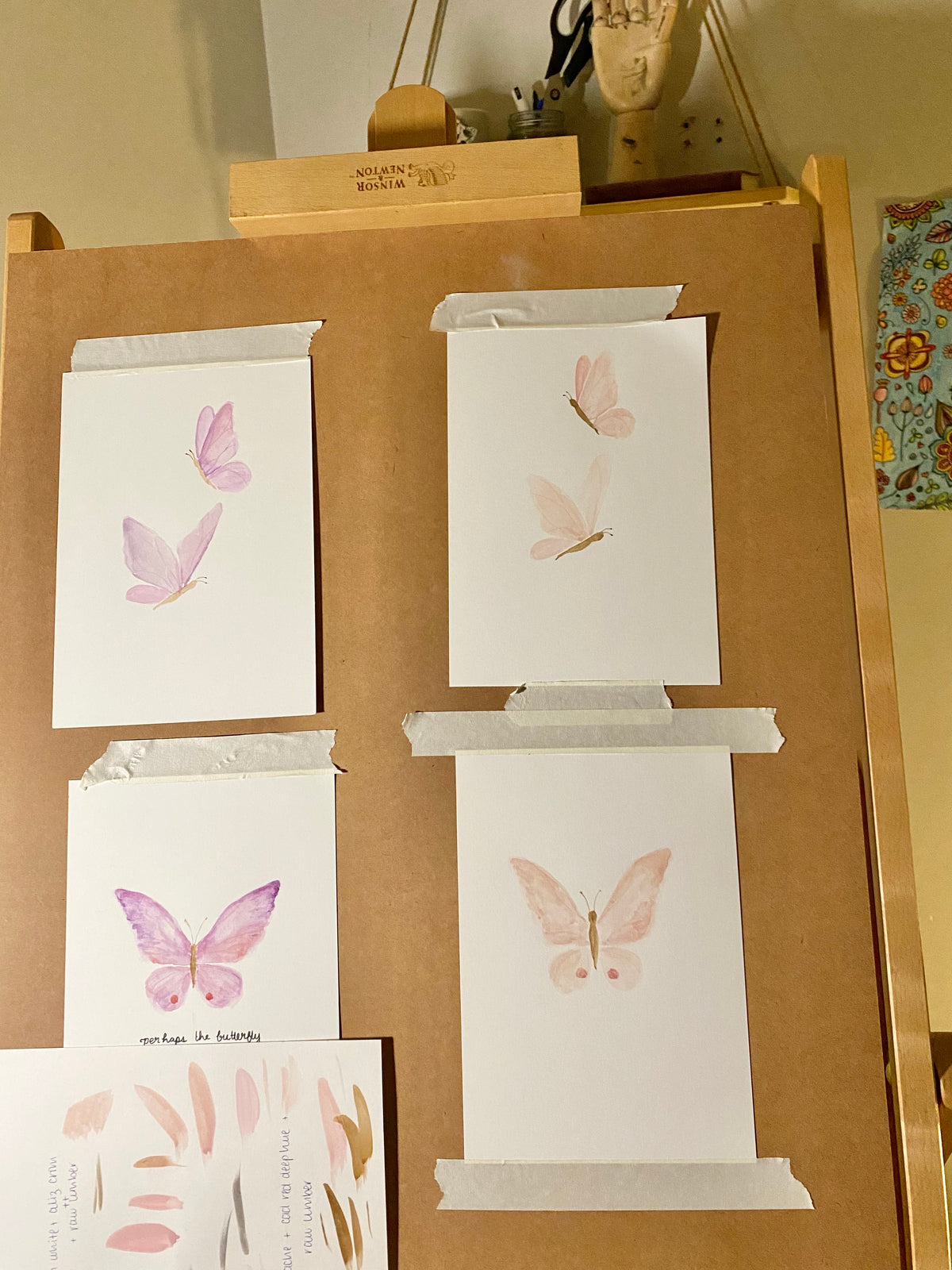 13 Delicate Watercolour Butterflies - Removable Fabric Wall Stickers - lovefrankieart