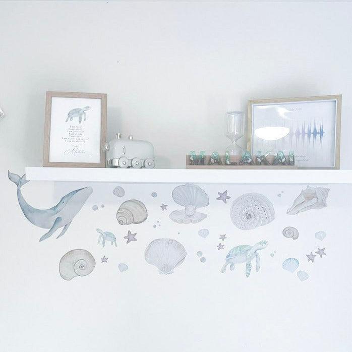 Bring the Ocean Inside With Sea Shells - Removable Fabric Wall Stickers - lovefrankieart