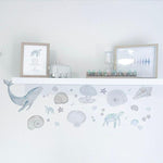 Bring the Ocean Inside With Sea Shells - Removable Fabric Wall Stickers - lovefrankieart