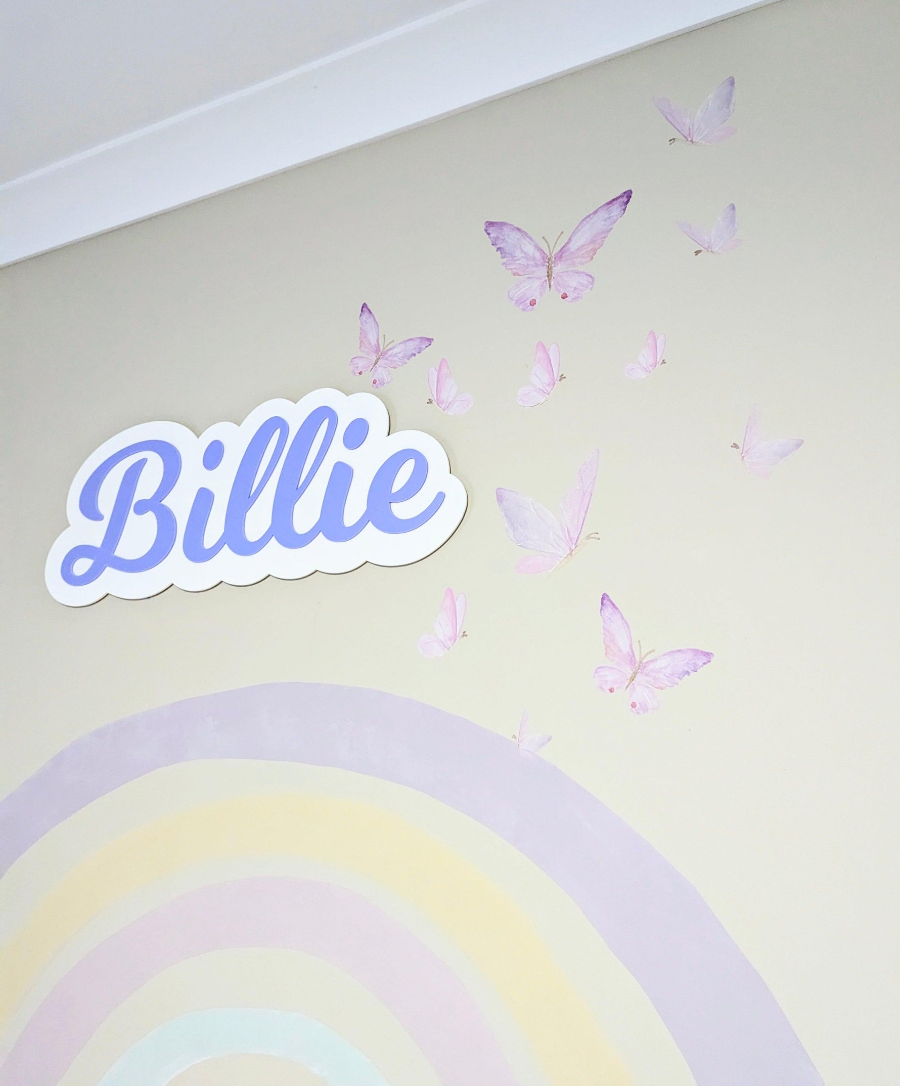 "Charlee" Pastel Brights Rainbow - Removable Fabric Wall Sticker - lovefrankieart