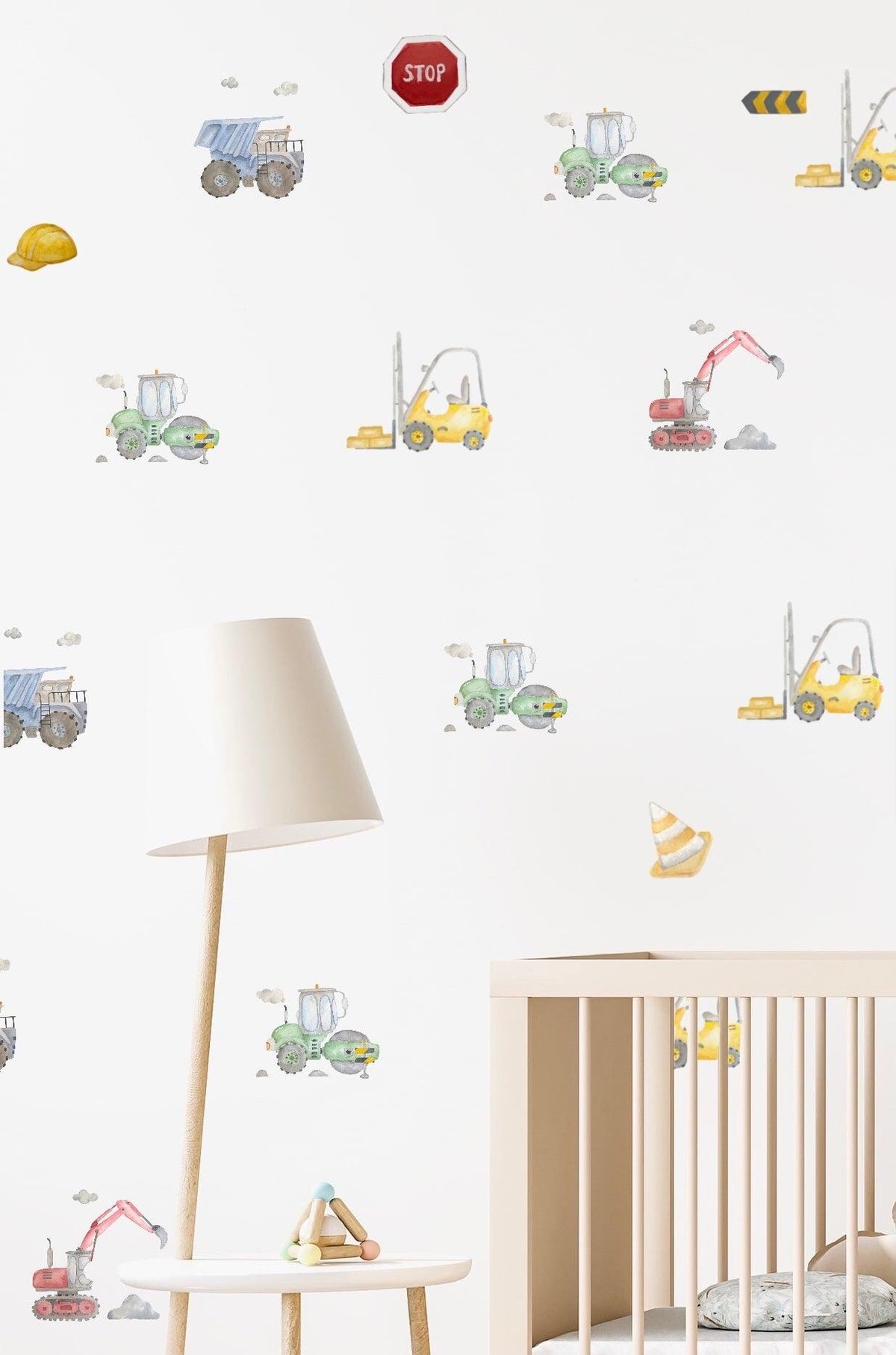 Construction Wall Stickers - Removable Fabric Wall Stickers - lovefrankieart