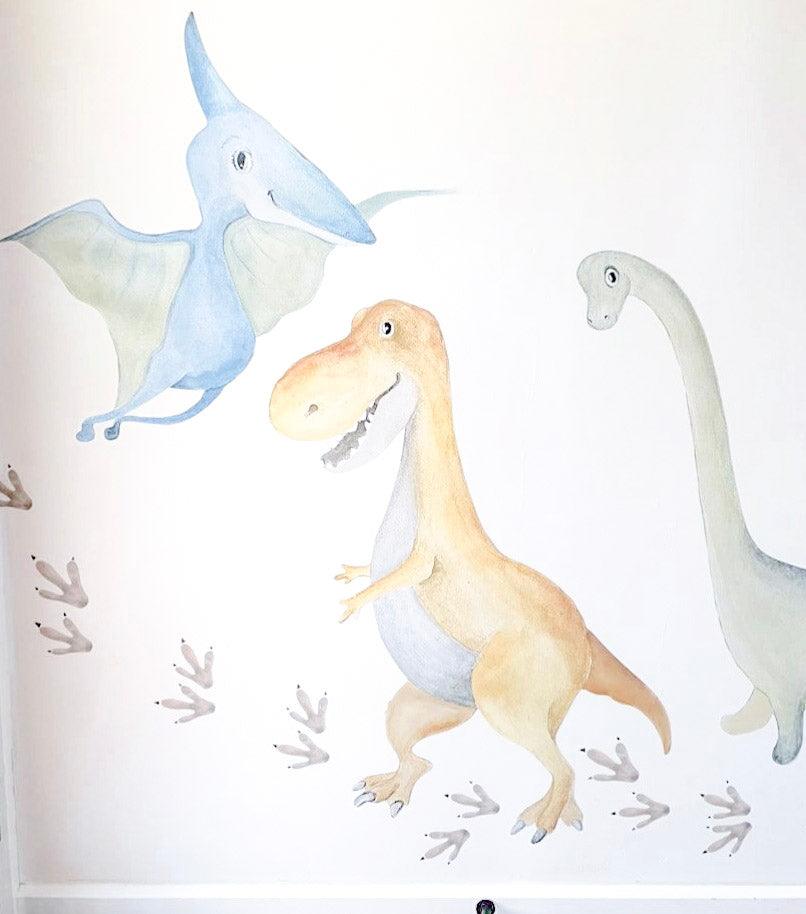 Dino Pals - Removable Fabric Wall Stickers For Your Dino Explorer - lovefrankieart