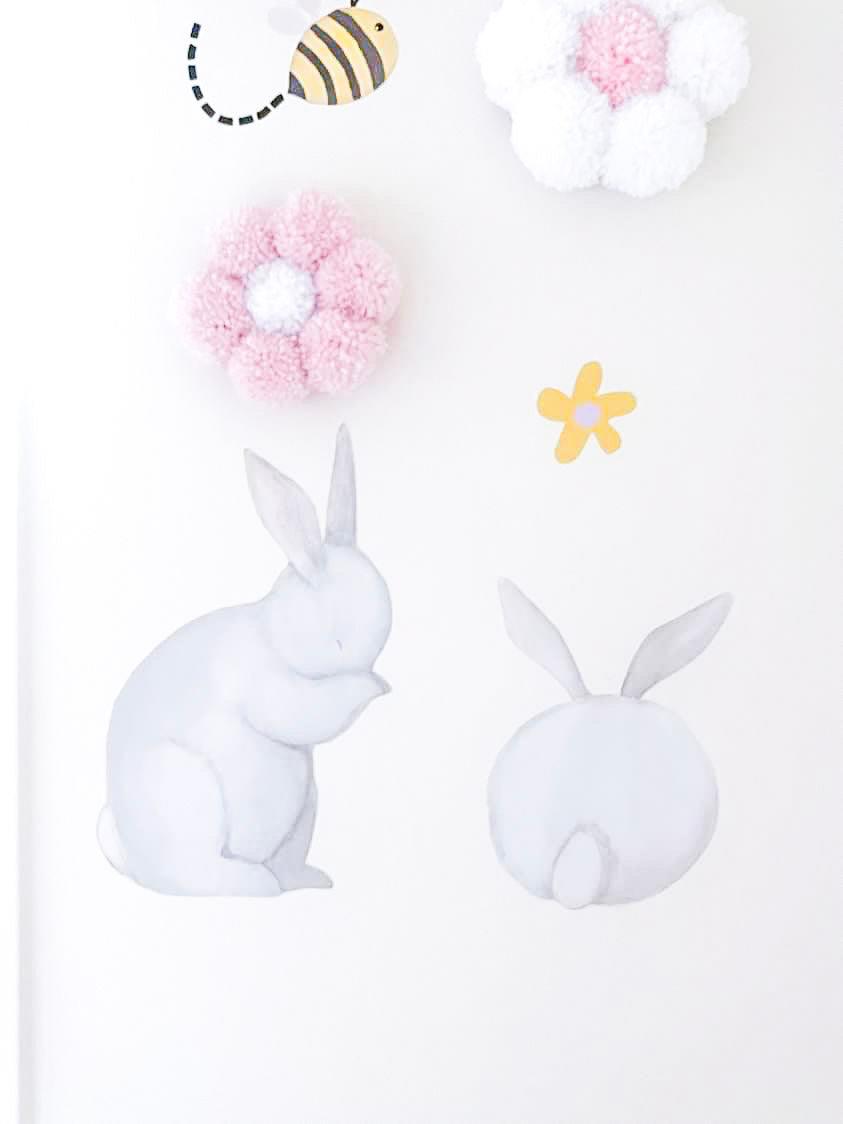 Hoppy Bunnies & Lovely Ladybugs - Removable Fabric Wall Stickers - lovefrankieart