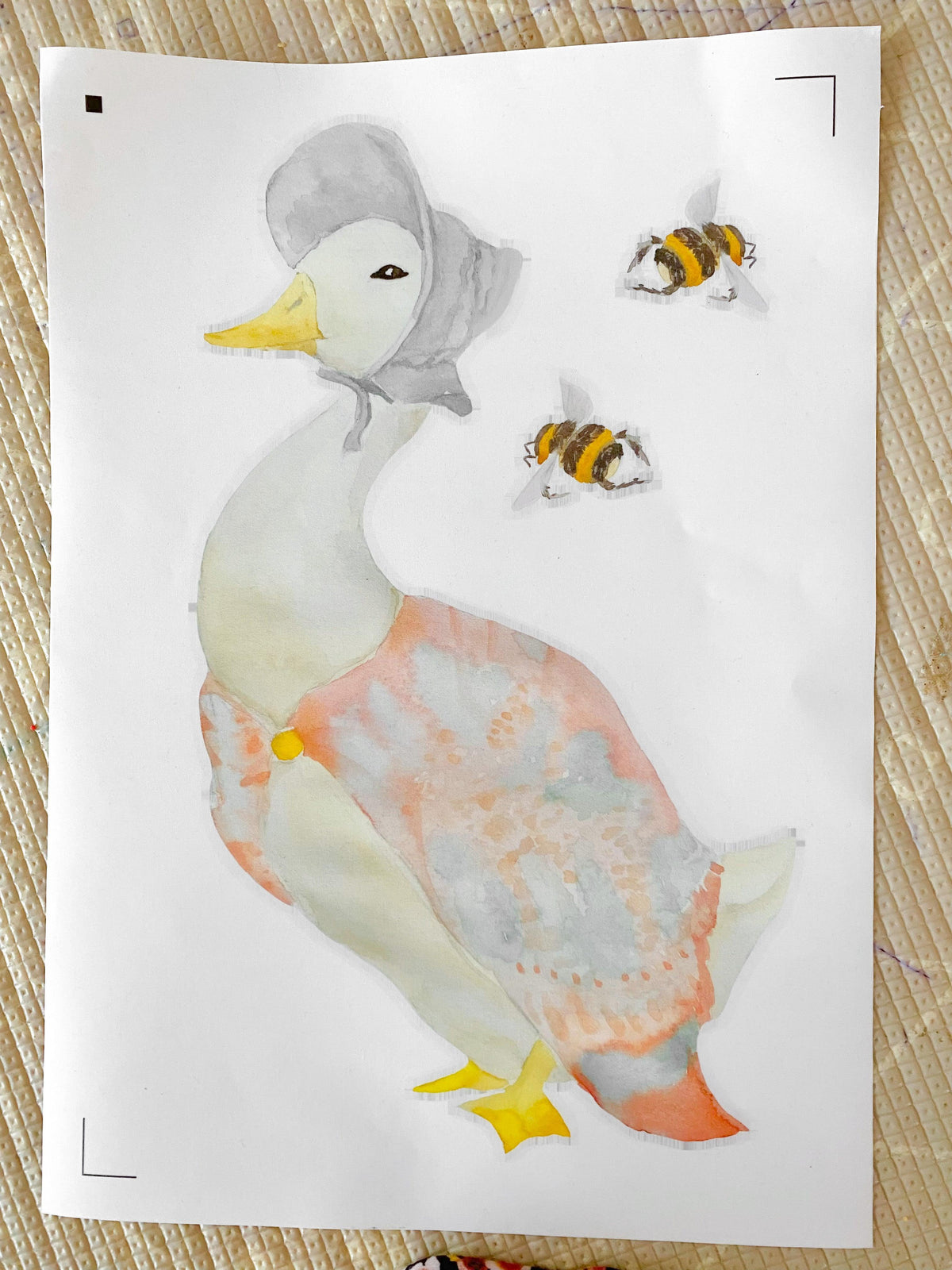 Jemima Puddleduck & Her Ducklings - Removable Fabric Wall Sticker Set - lovefrankieart