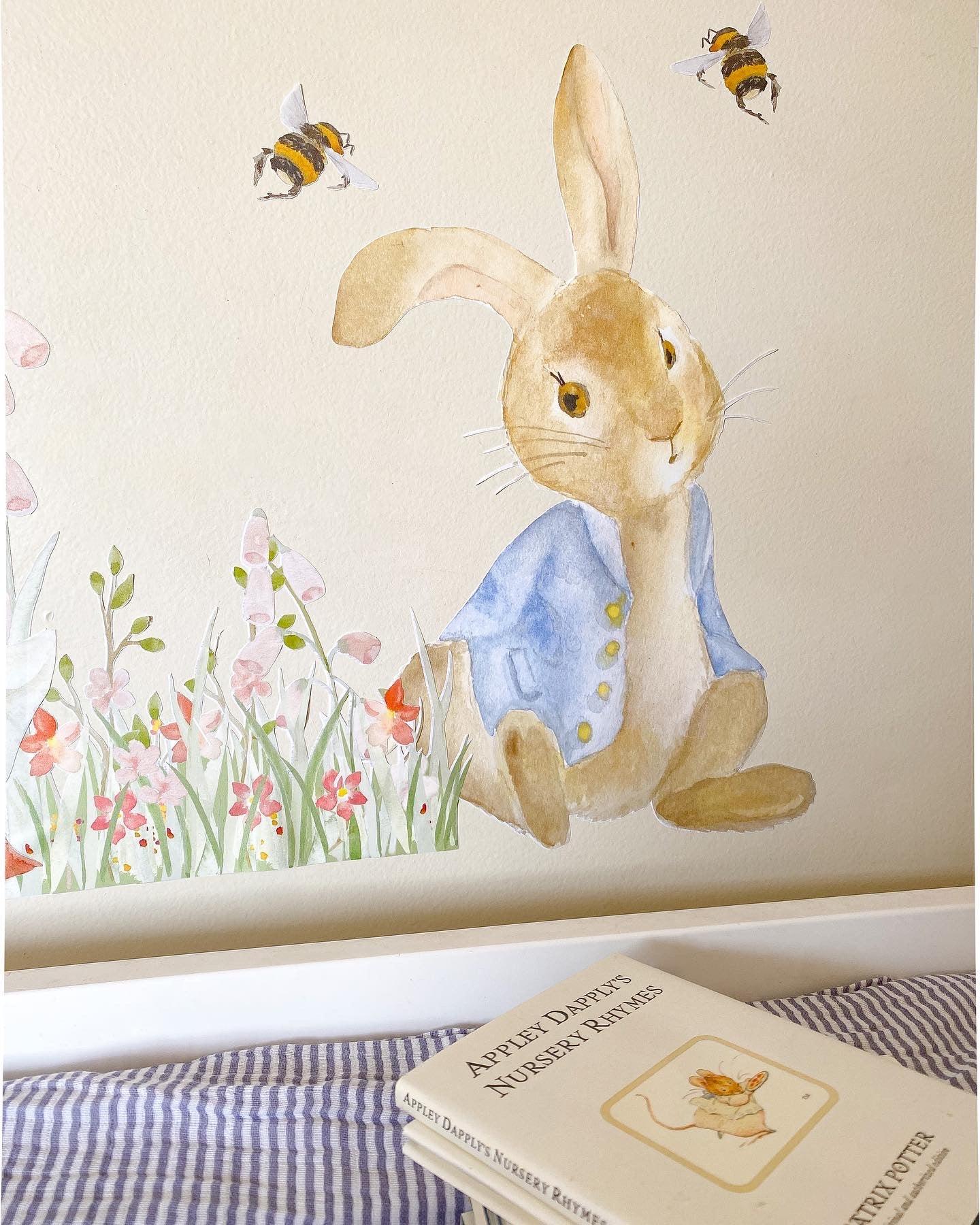 Peter Rabbit - Watercolour Wall Sticker - lovefrankieart