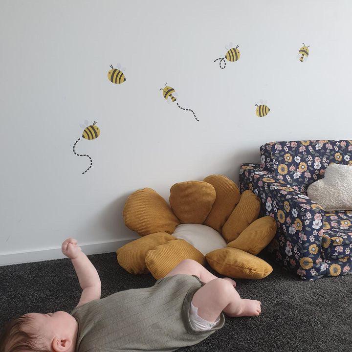 15 Fun Buzzy Bees to Delight Your Little One - Removable Fabric Wall Stickers - lovefrankieart